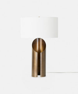 Weaver - Lampe de table en laiton antique