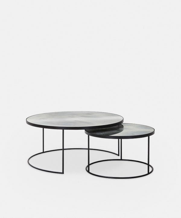 Accra - Tables gigognes avec plateau en miroir par Ethnicraft