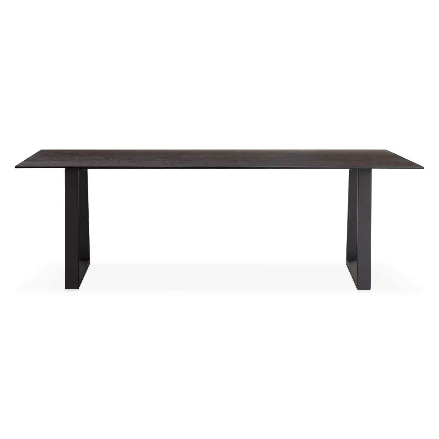 Spinoza - Table de salle à manger avec plateau à effet métal brut