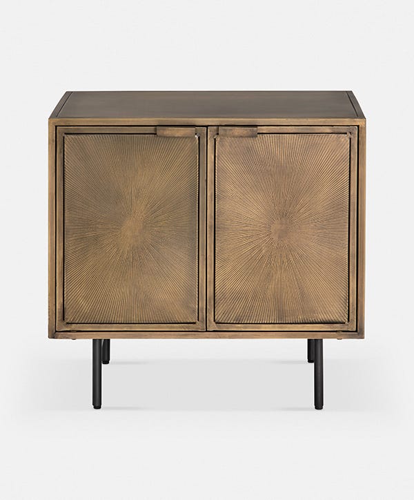 Sunburst - Antique Brass Nightstand