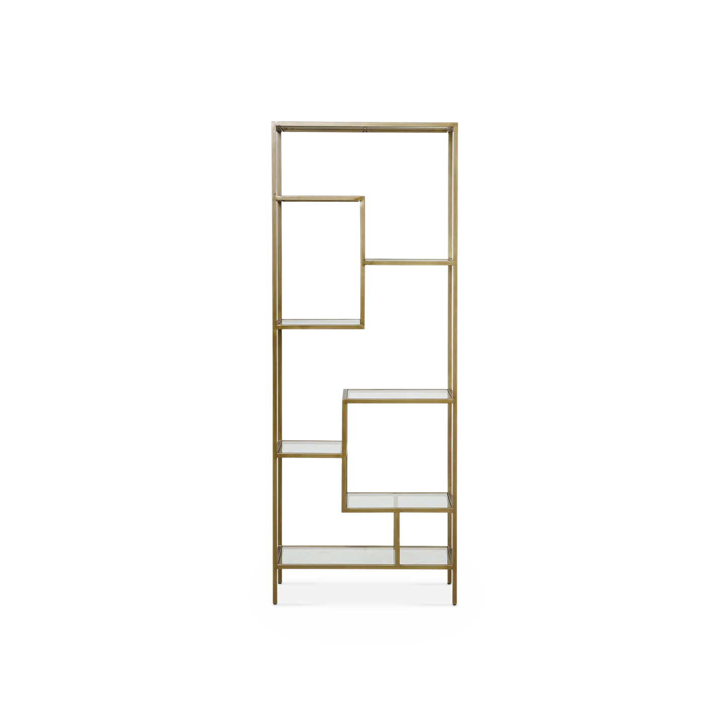 Helena - Antique Bras and Glass Bookshelf