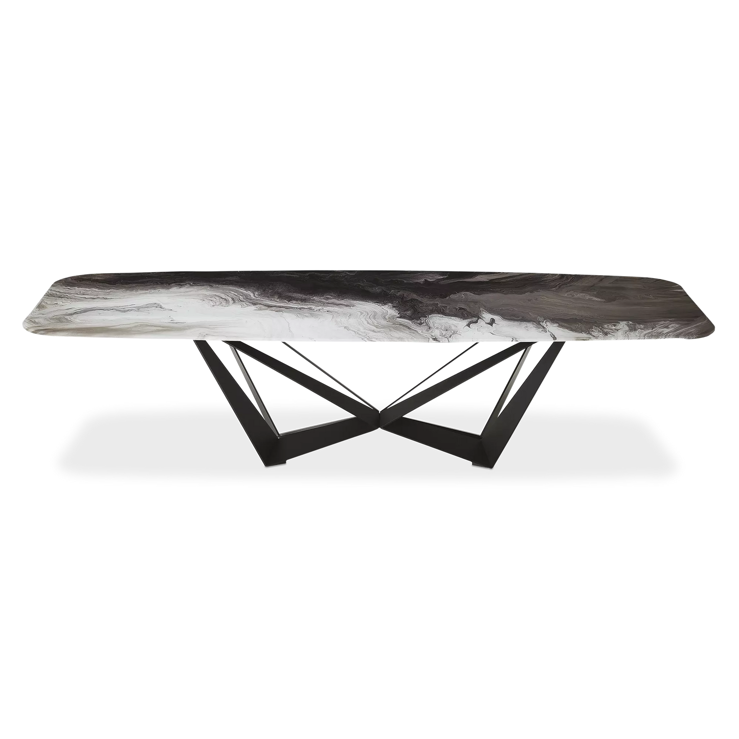 Skorpio Crystalart - Table de salle à manger avec plateau Crystalart par Cattelan Italia