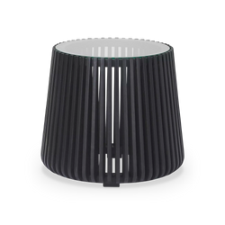 Alder - Table d'appoint en teck et en verre