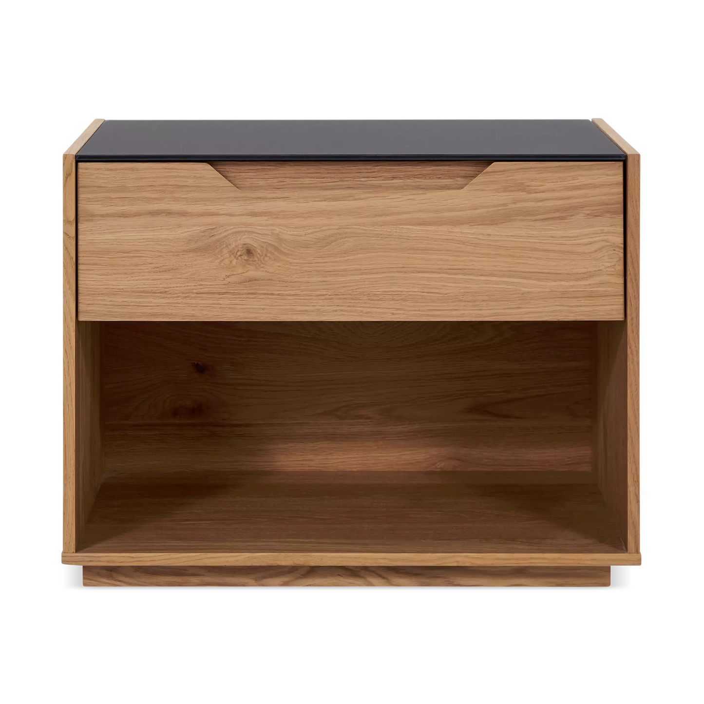 Alexia - Table de chevet en noyer et verre