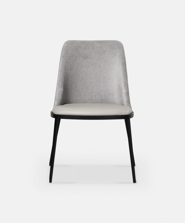 Dover - Chaise de salle à manger en cuir et velours