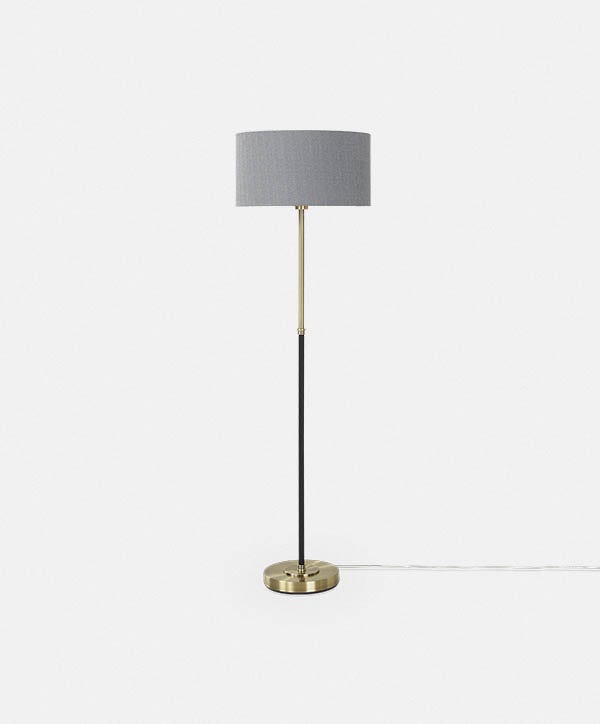 Bergen - Lampe sur pied en laiton antique
