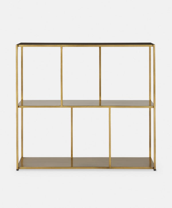 Eiffel - Antique Brass Low Shelving Unit