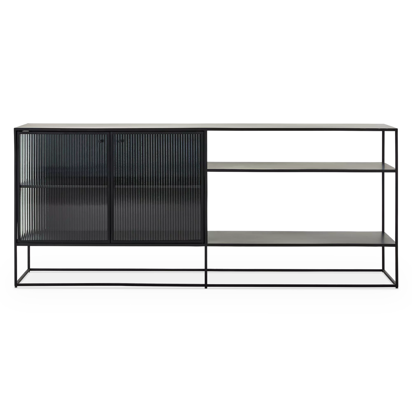 Parsons - Metal and Fluted Glass Sideboard