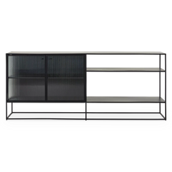 Parsons - Metal and Fluted Glass Sideboard