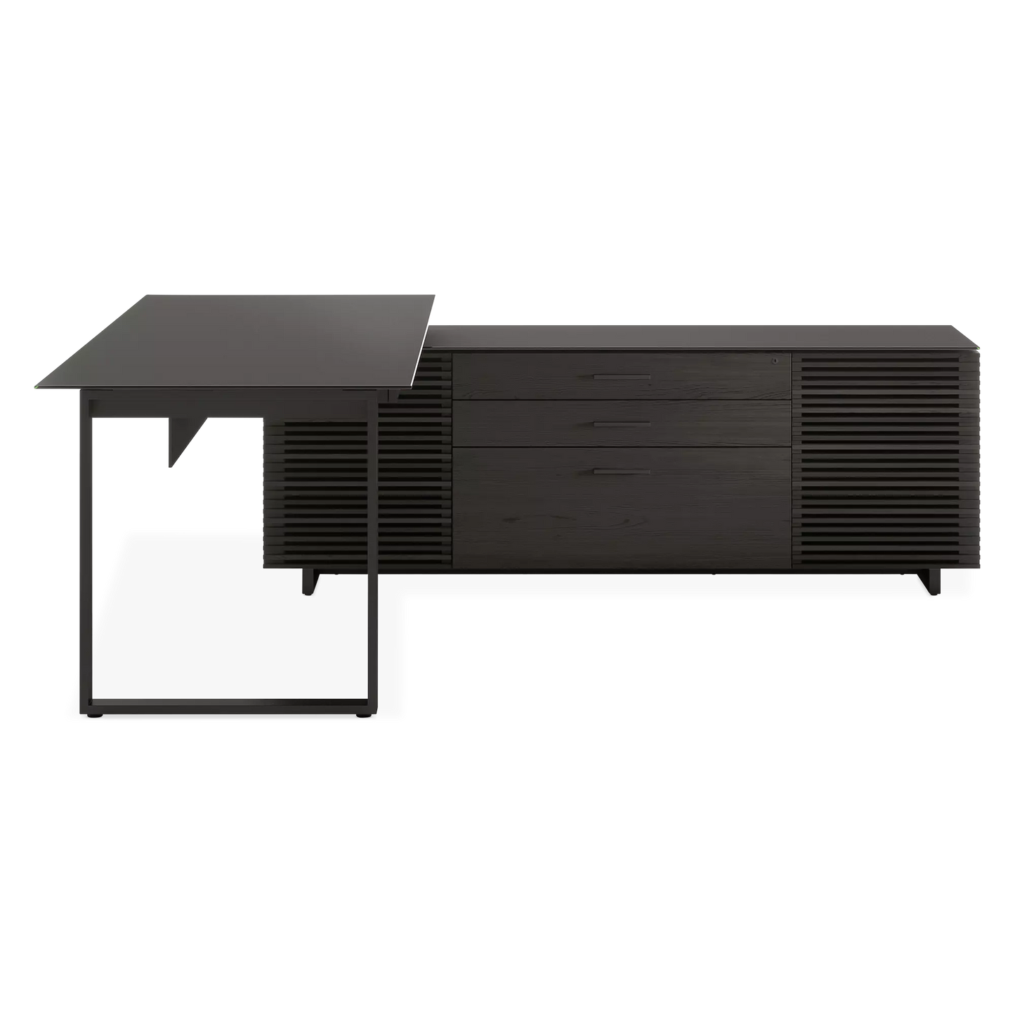 Corridor Office 6531 - Modular Wood and Tempered Glass Desk by BDI