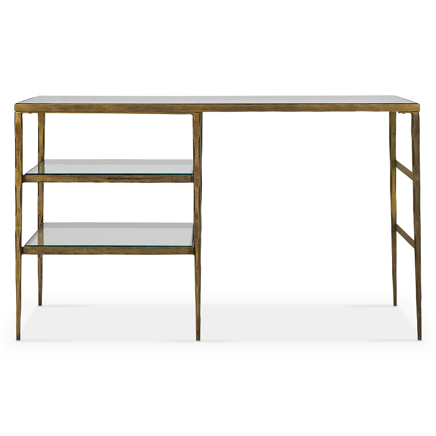 Bruna - Antique Brass and Glass Desk