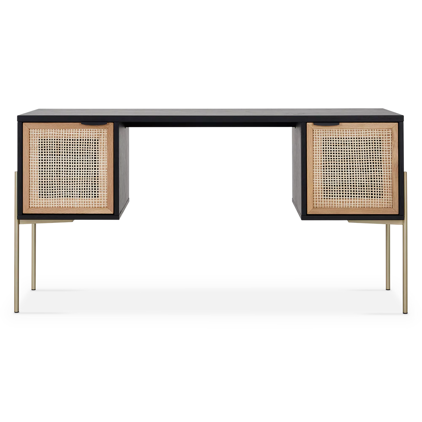 Avida - Oak and Natural Rattan Desk