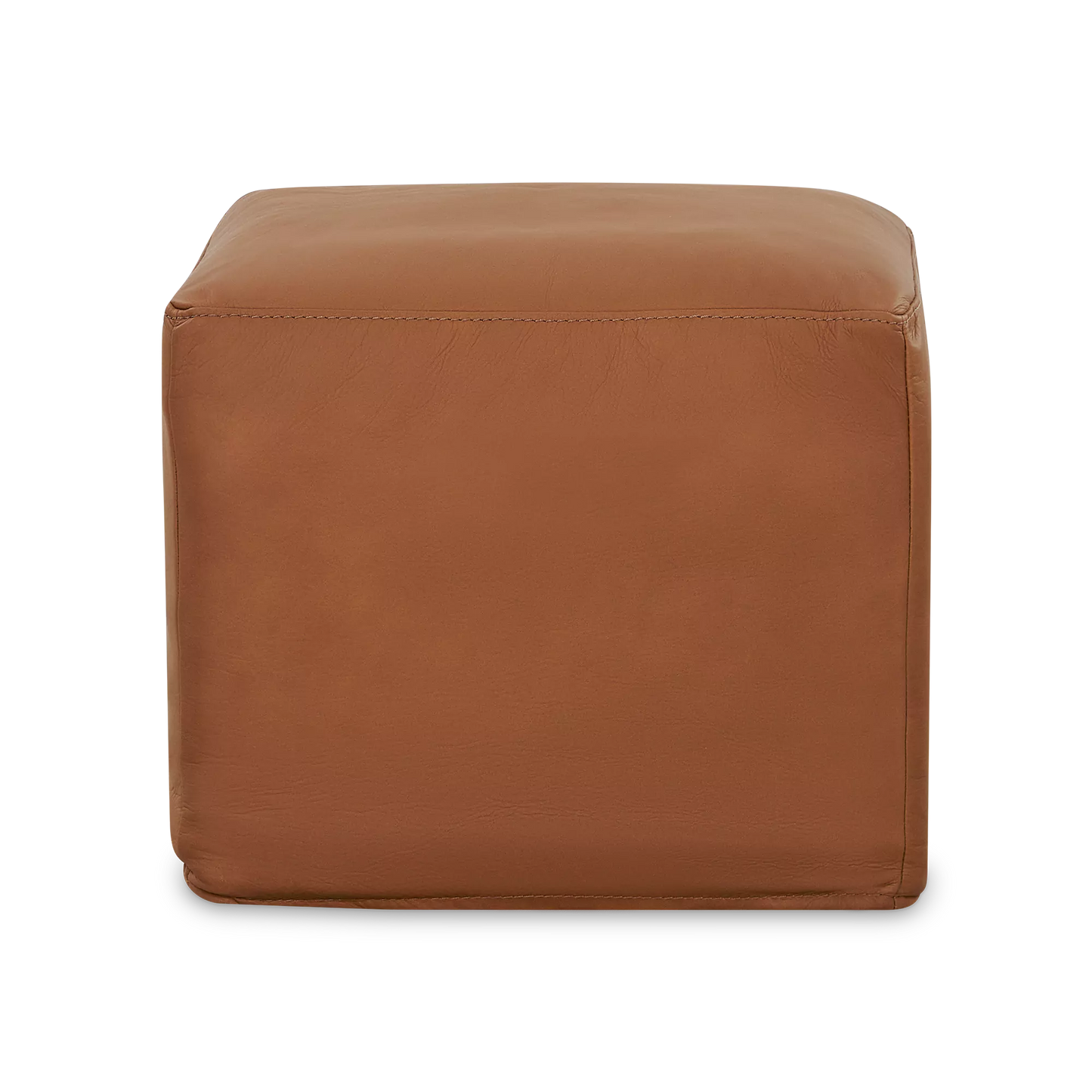 Praline - Square Pouf in Leather