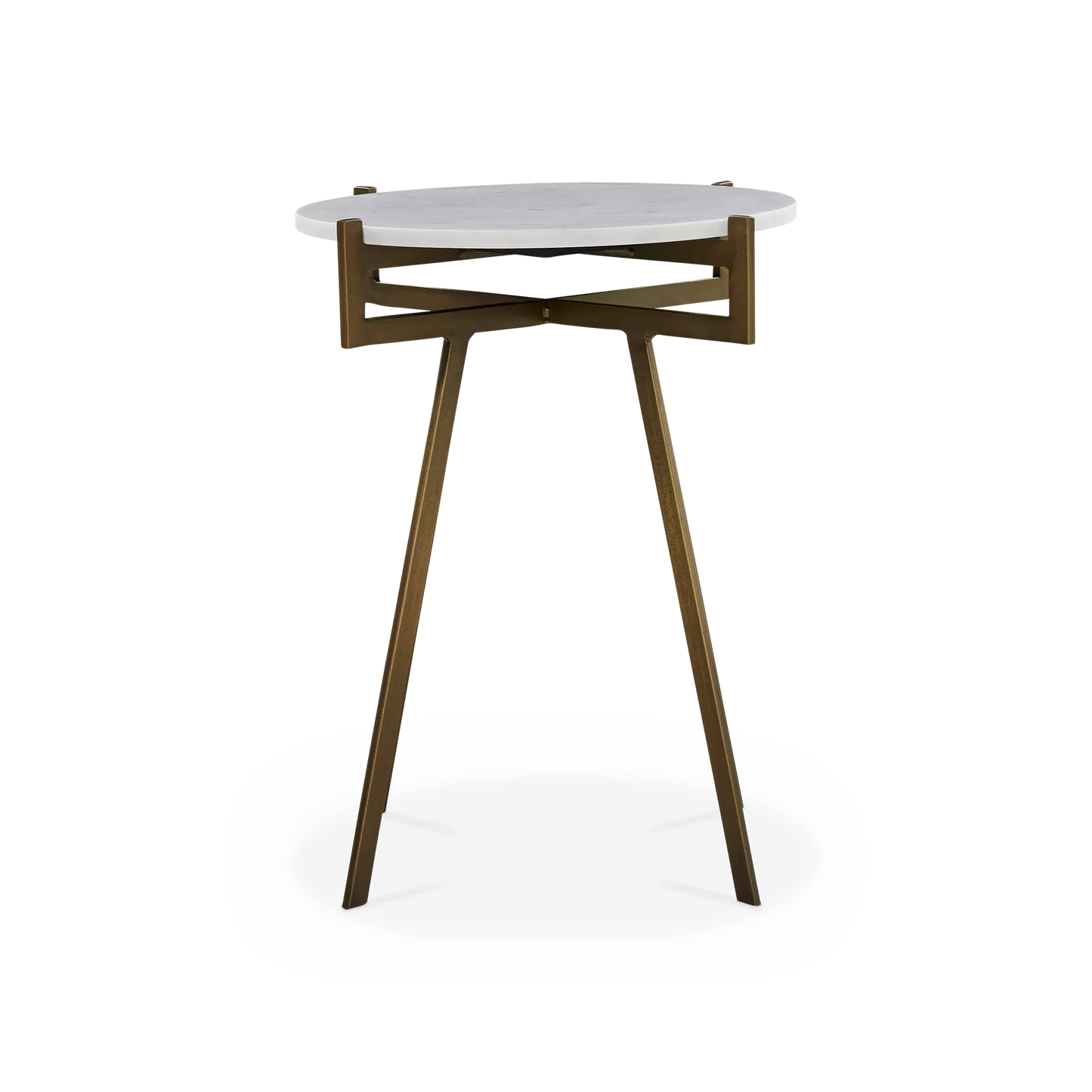 Anak - Marble and Antique Brass Side Table