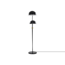 Faven - Lampe sur pied en métal noir et laiton