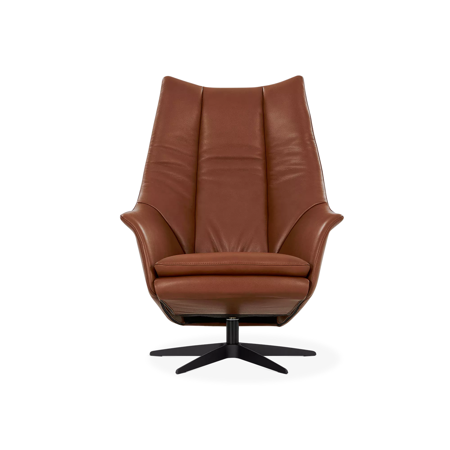 Basic 8026 - Leather Swivel Armchair with Reclining Backrest by Gealux