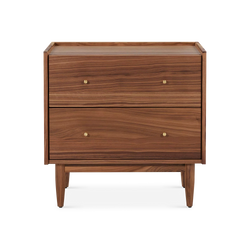 Marvin - Table de chevet en bois à 2 tiroirs