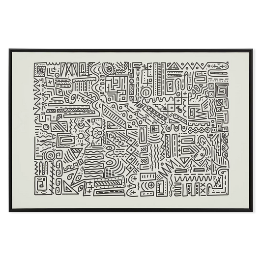 Aztèque - Black Wood Framed Print