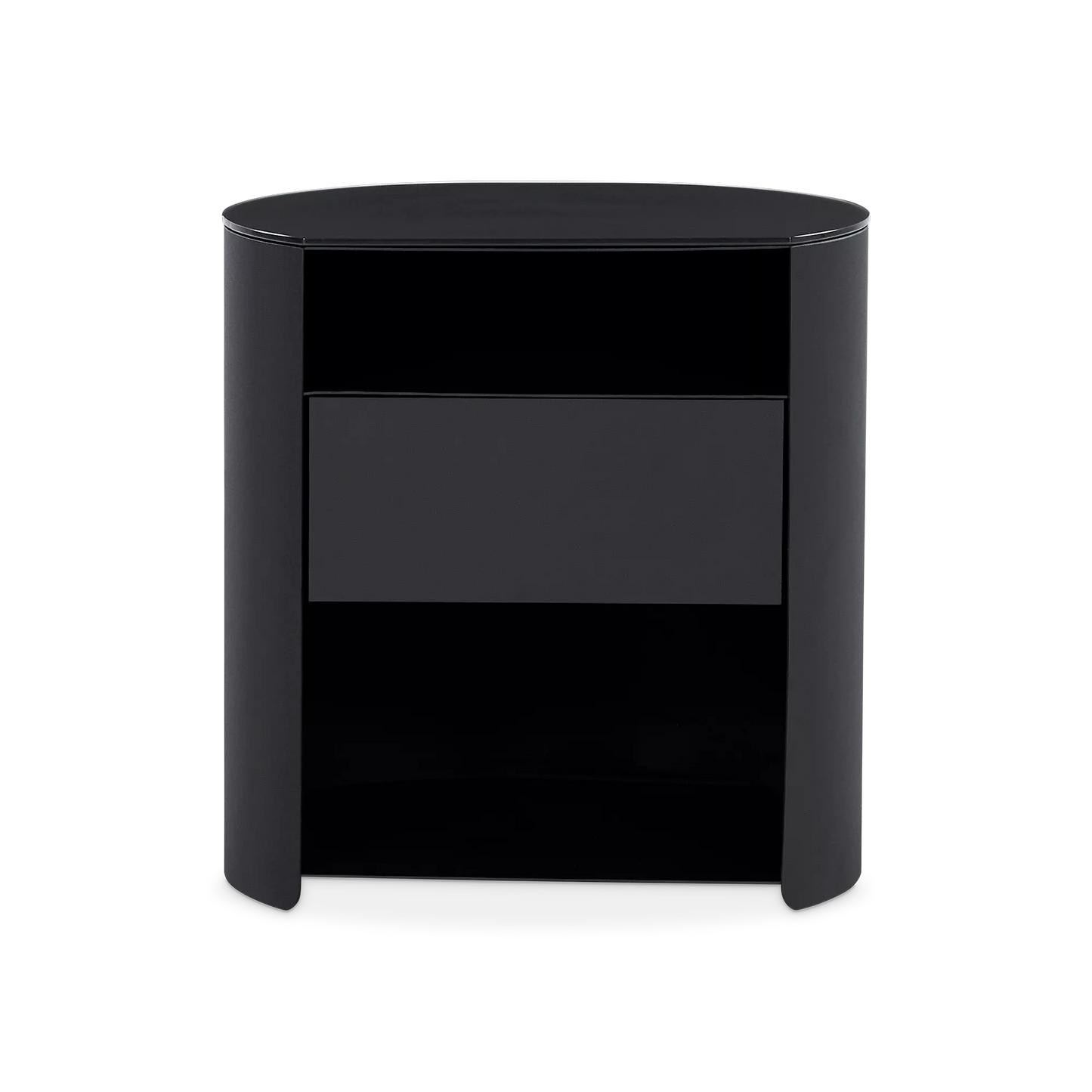 Bean - Table de chevet avec plateau en verre