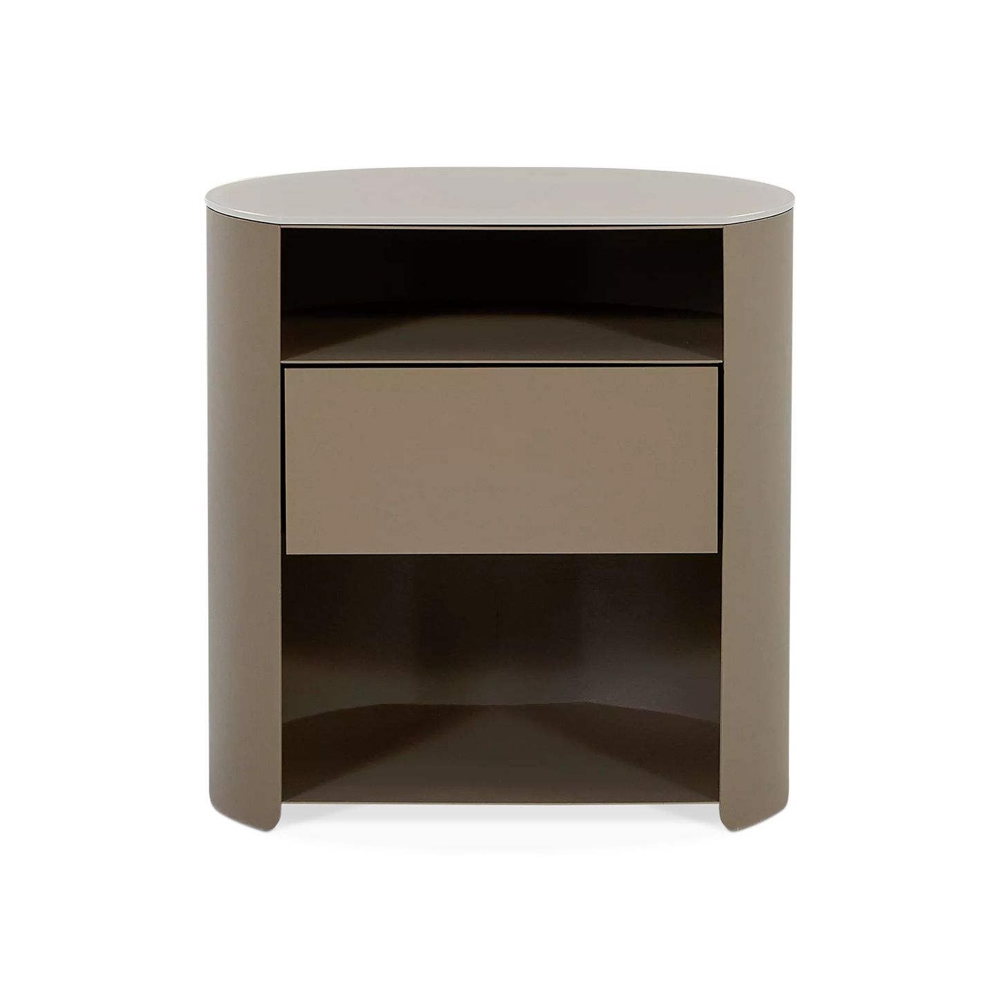 Bean - Table de chevet avec plateau en verre