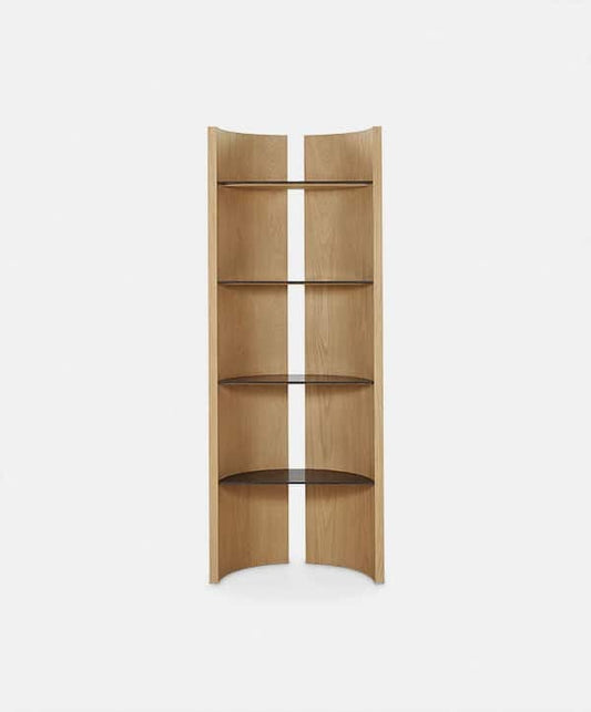 Quincy - Oak Wood and Blue Stone Bookcase