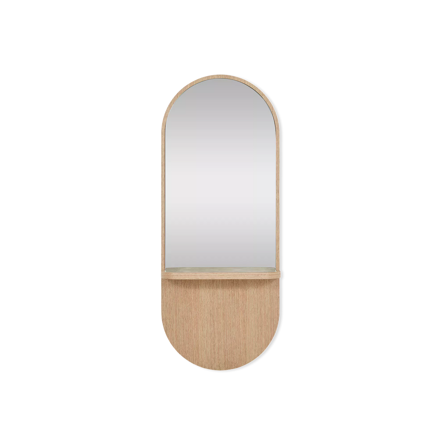 Robin - Large Wood and Travertine Mirror