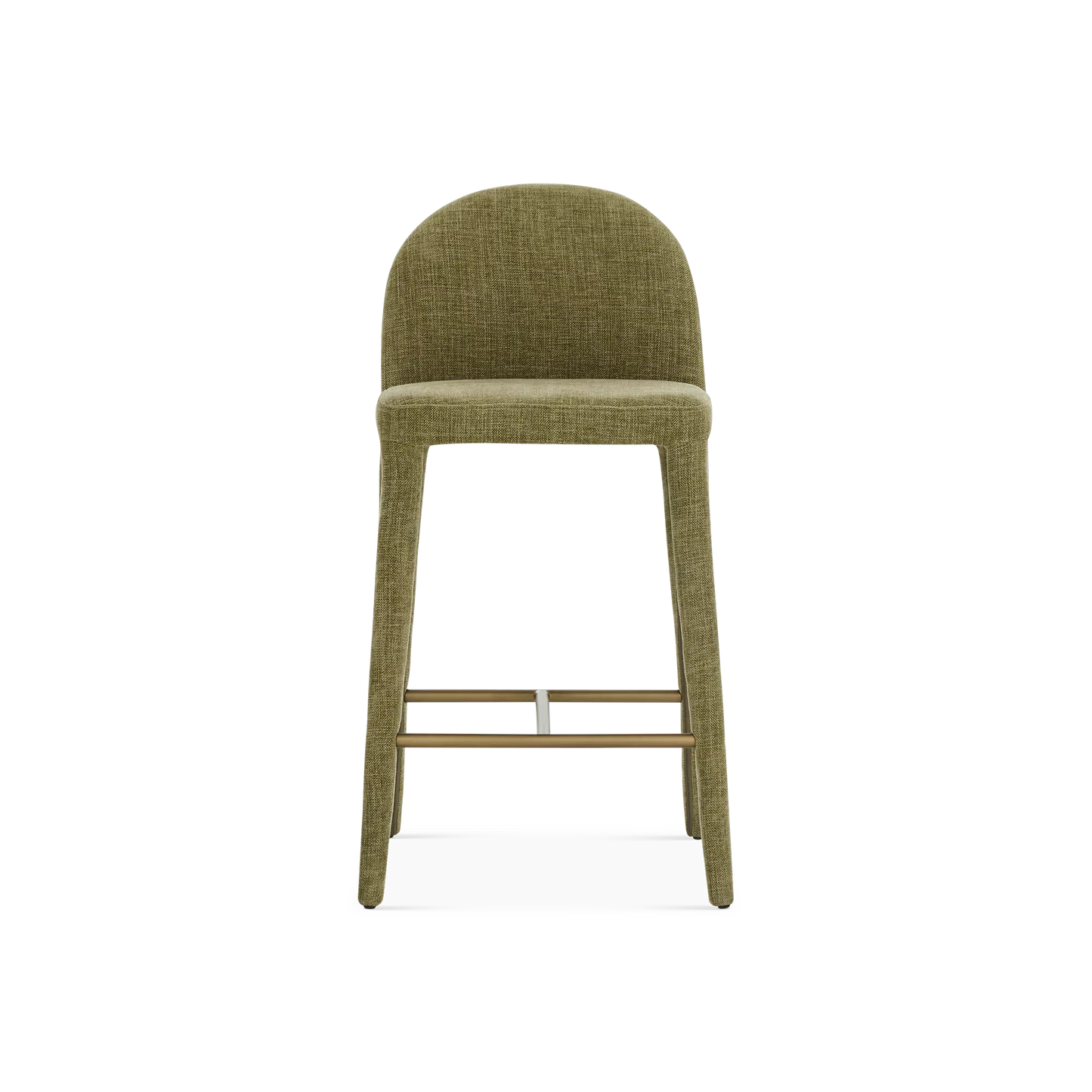 Oliver - Velvet and Gold Metal Stool