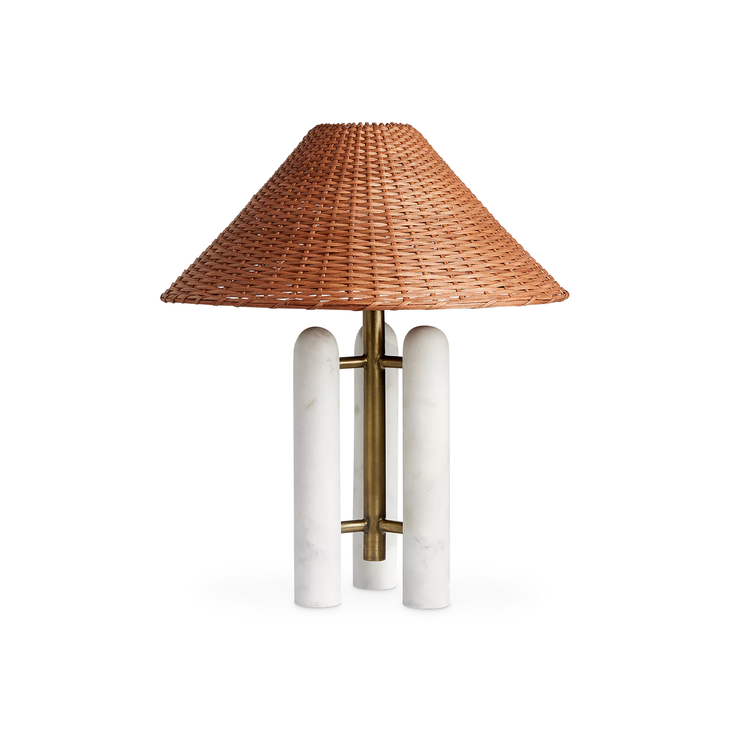 Medici - Lampe de table en marbre et rotin par Four Hands