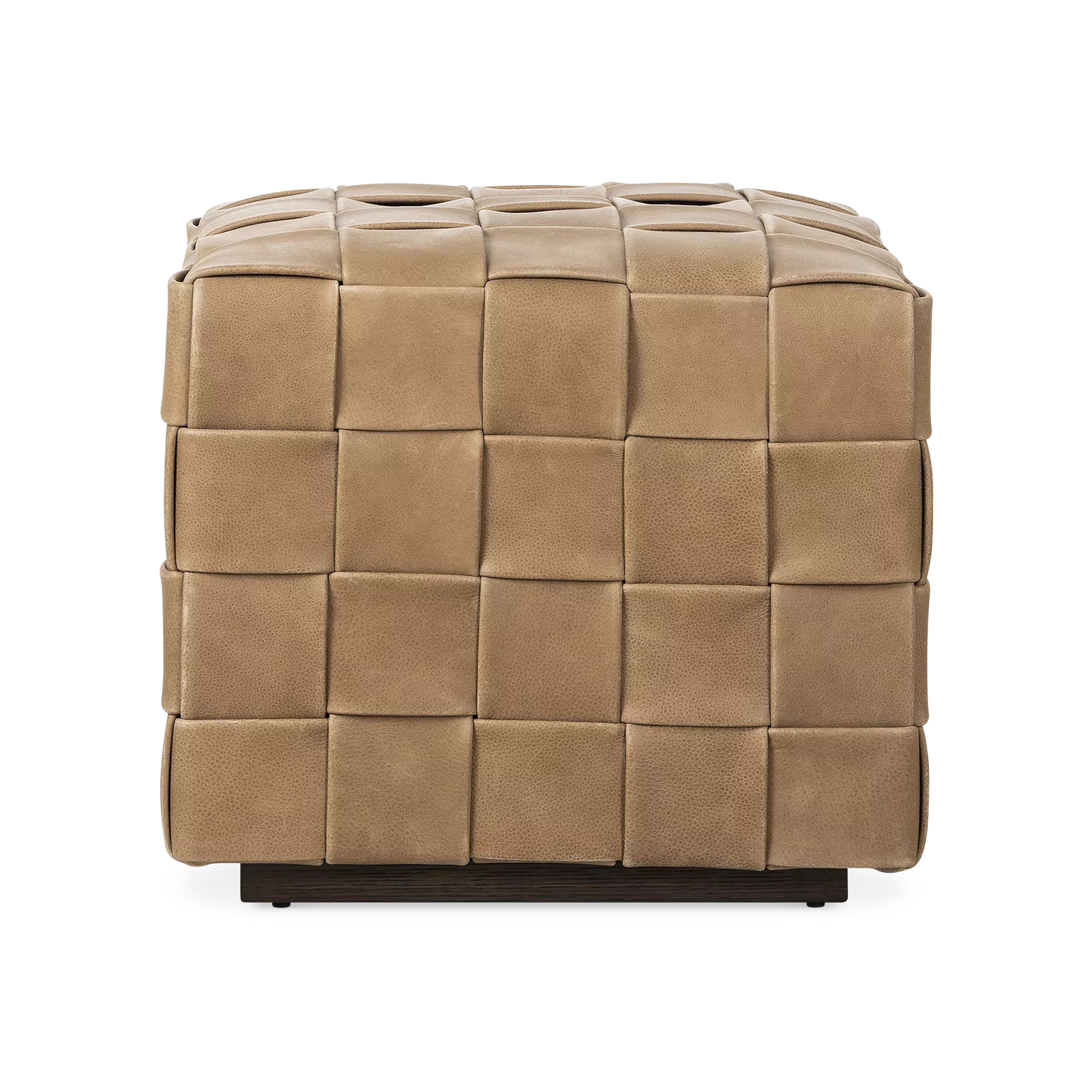 Flores - Leather Ottoman by Four Hands