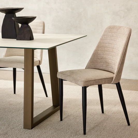 Coam - Chaise de salle à manger en tissu