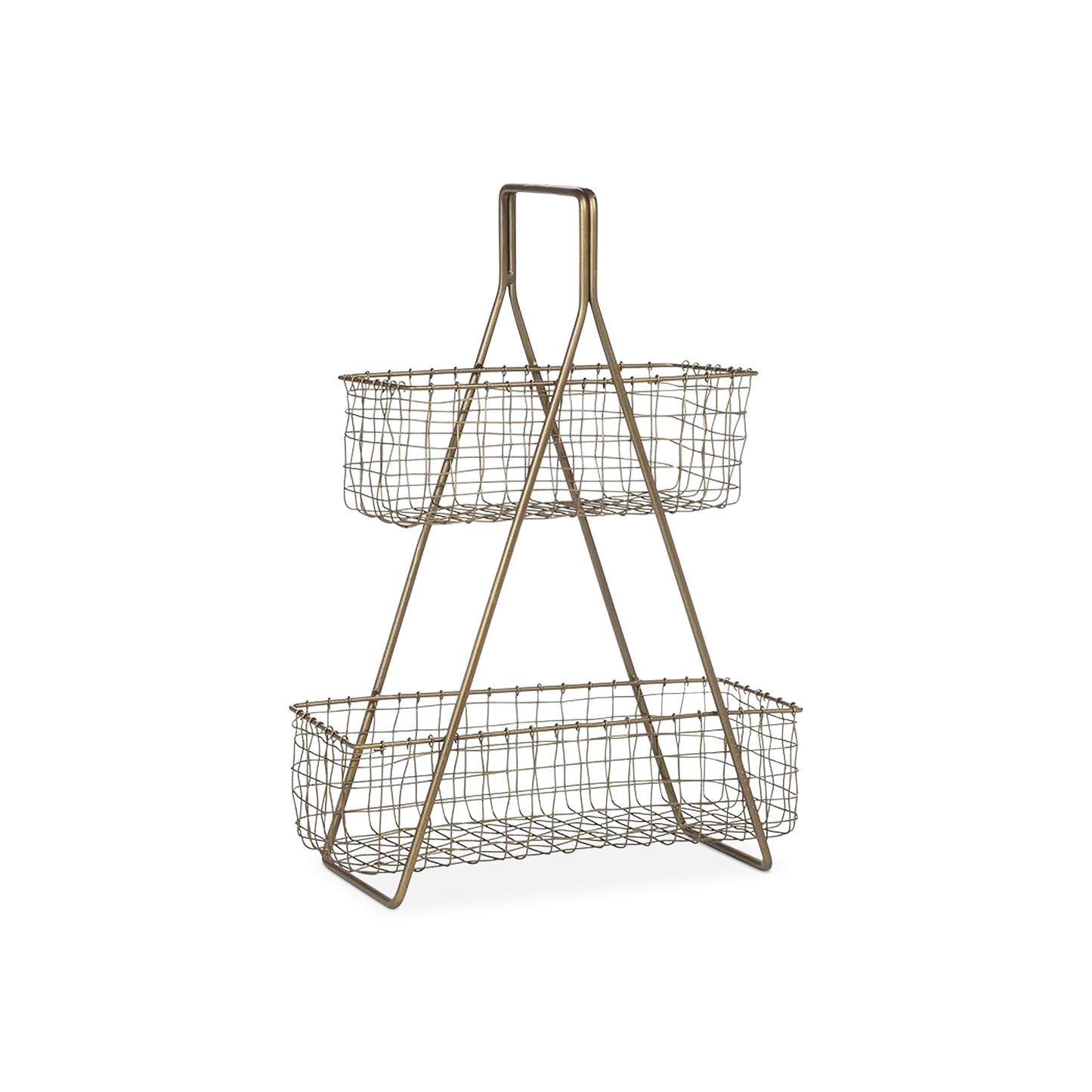 Network III - metal standing frame with 2 baskets