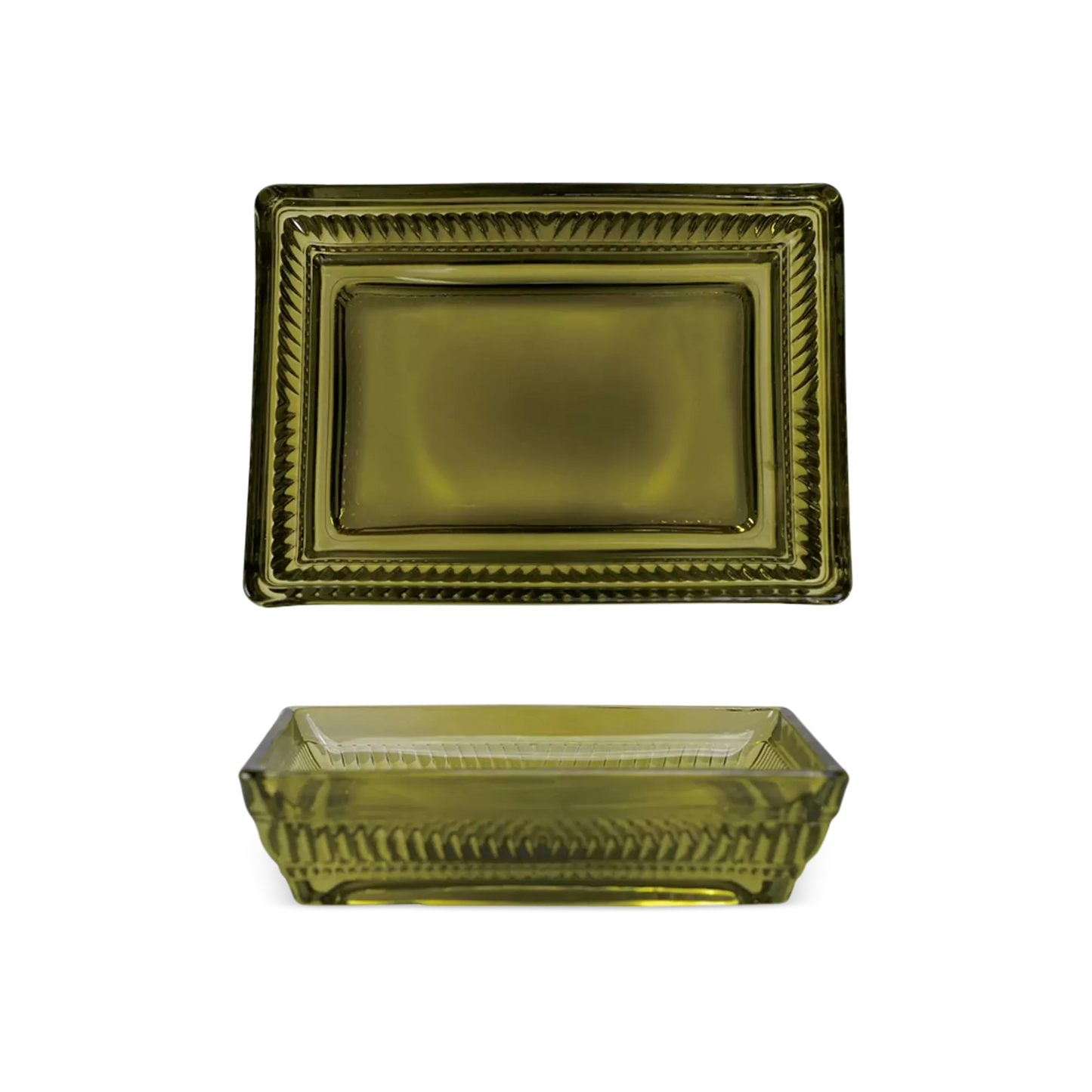Olivo - green glass soap dish