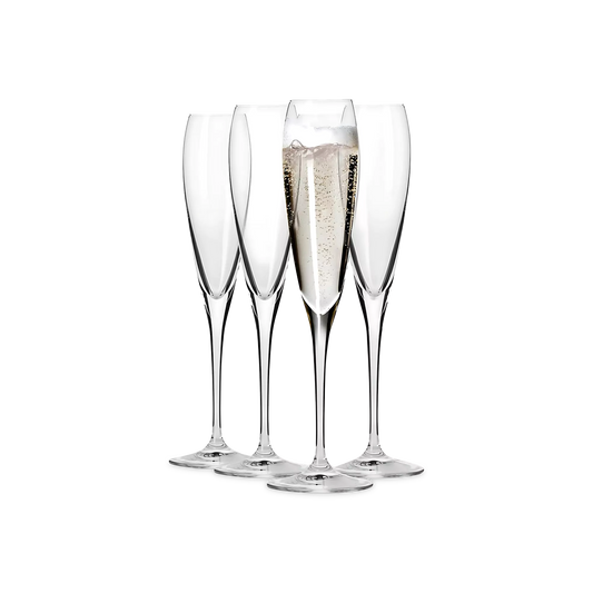 Perla - Glass Set of Champagne Flutes, 4 Pieces