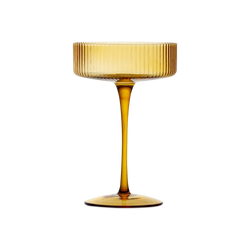 Ribbed - amber crystal glass