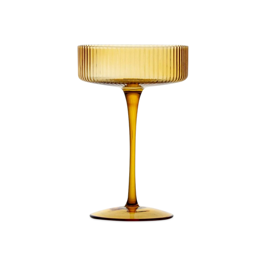 Ribbed - verre nervuré en cristal couleur ambre