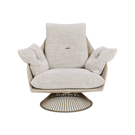 Gloss - Swivel Leather Armchair by Gamma