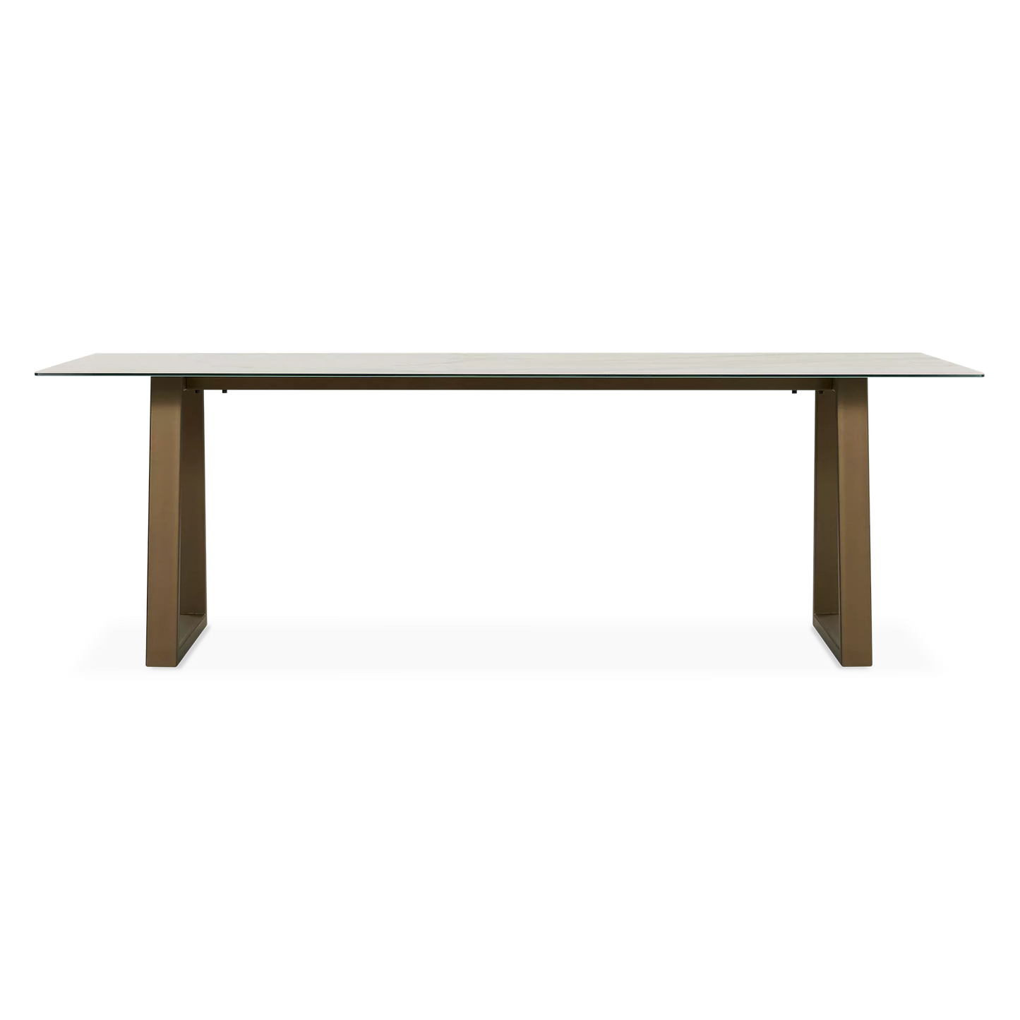 Spinoza - Table de salle à manger avec plateau à effet métal brut