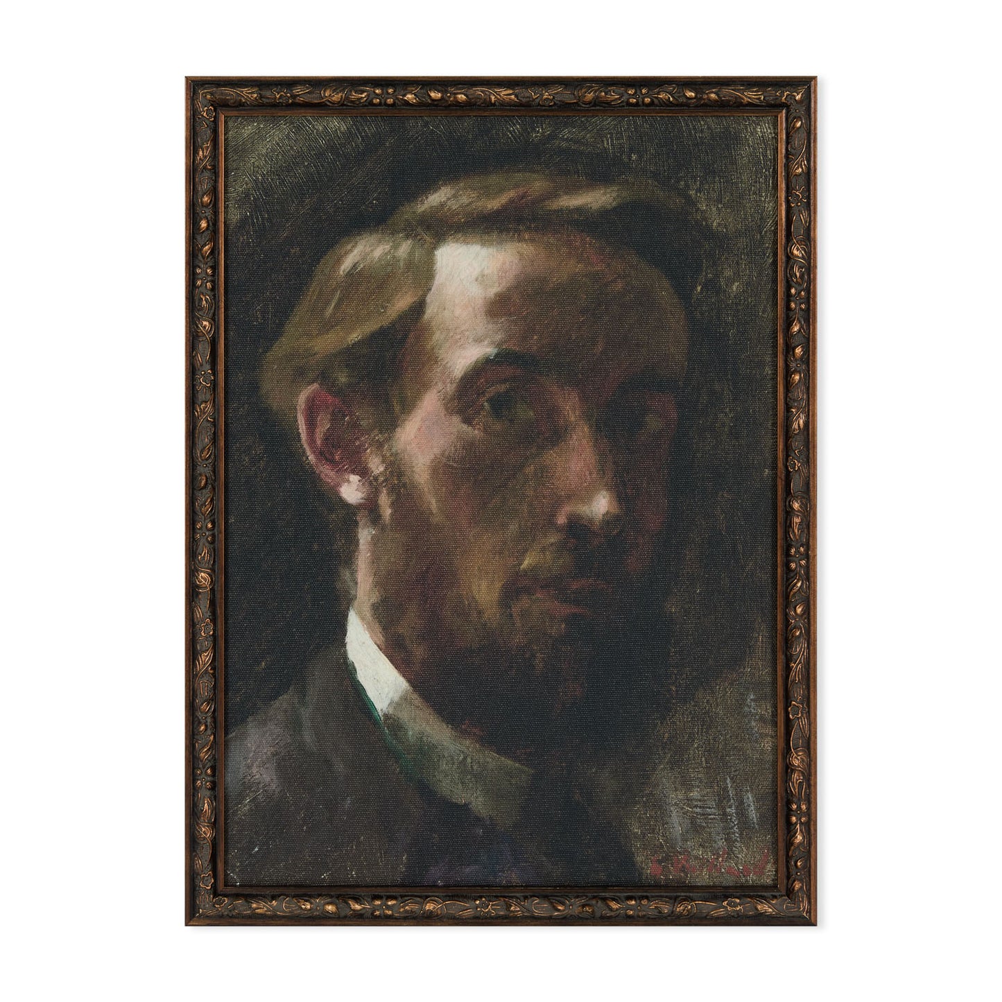 Self portrait - impression avec cadre doré peint