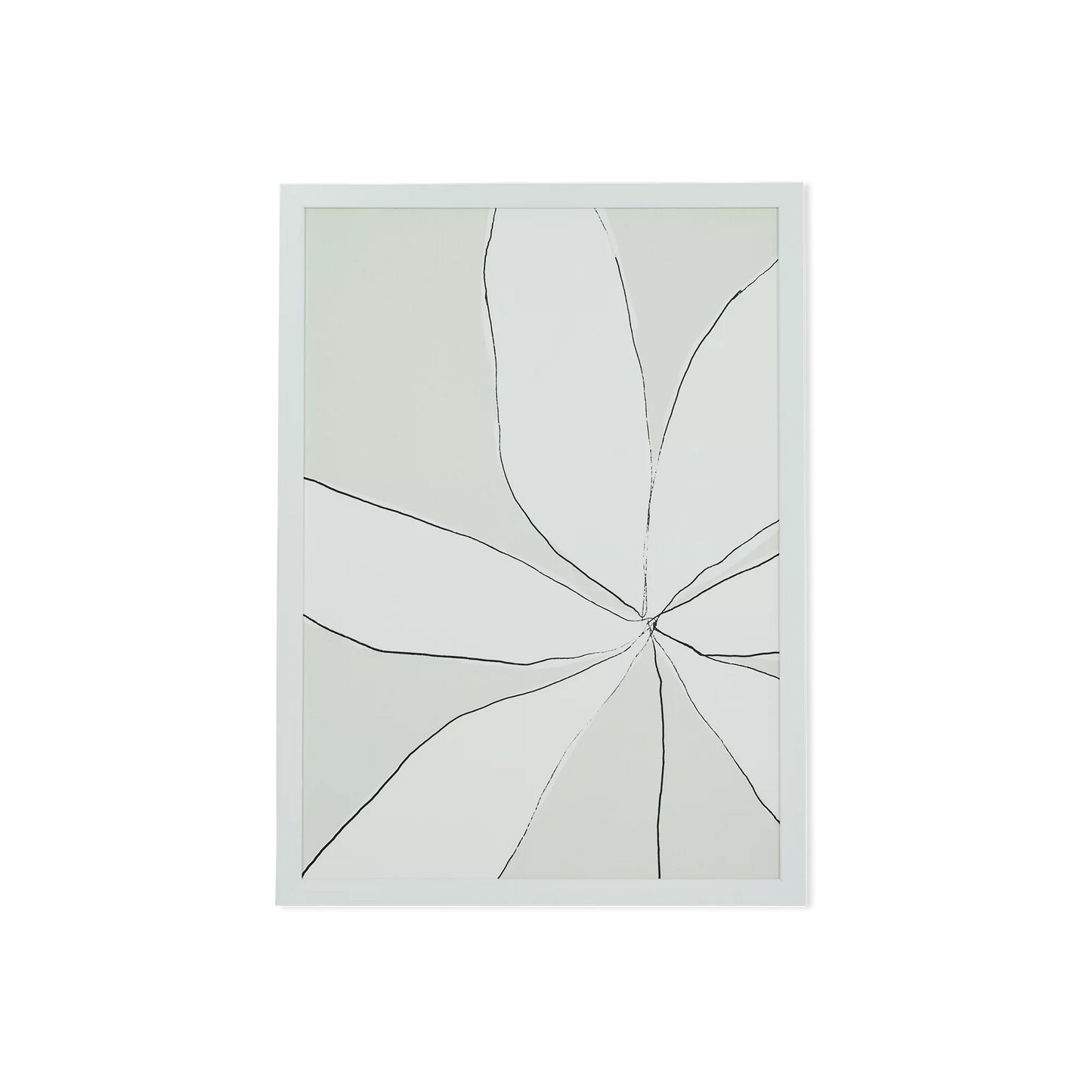 Floral - tableau de fleur sur lin encadré de blanc
