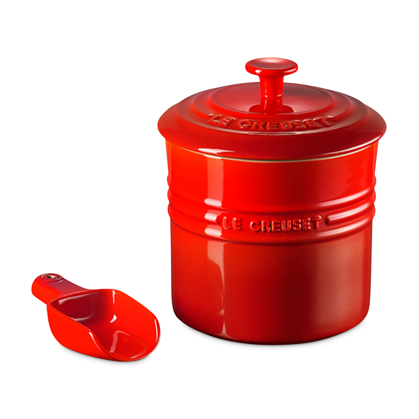 Le Creuset - stoneware pet food container with scoop