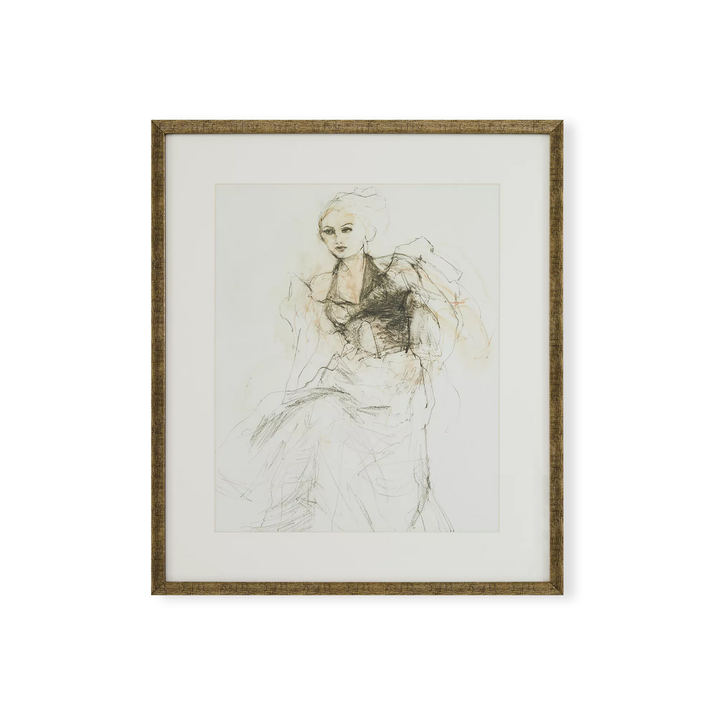 Femme élégante - impression d'esquisse avec cadre
