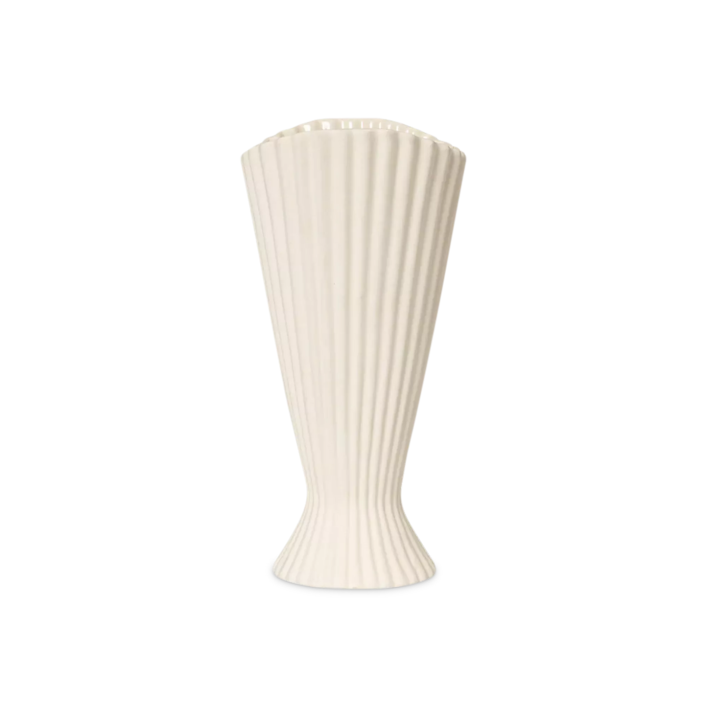 Fountain - vase moderne en céramique blanche avec plis
