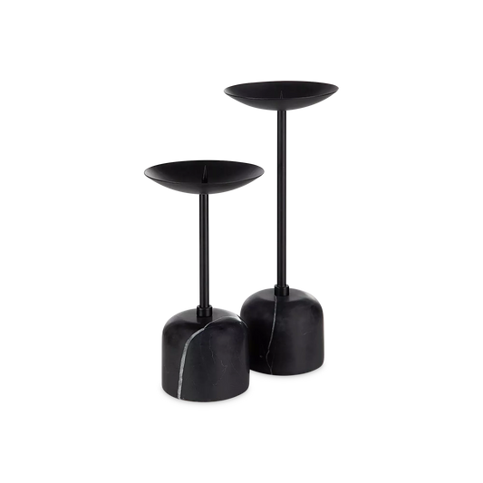 Uma - Marble Candle Holder, Set of 2
