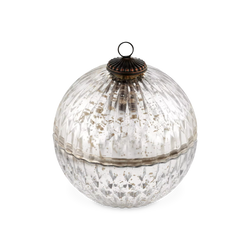 Noble Holiday - Silver Christmas Ornament Candle