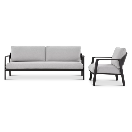 Stella - Ensemble Canapé et fauteuil extérieur en aluminium