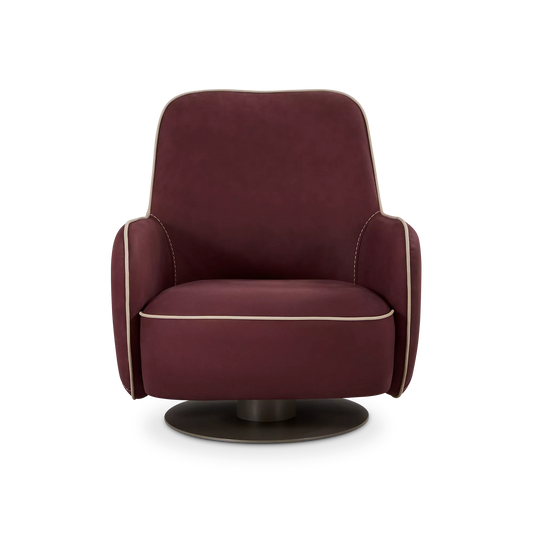Frida - Fauteuil pivotant en cuir par Gamma