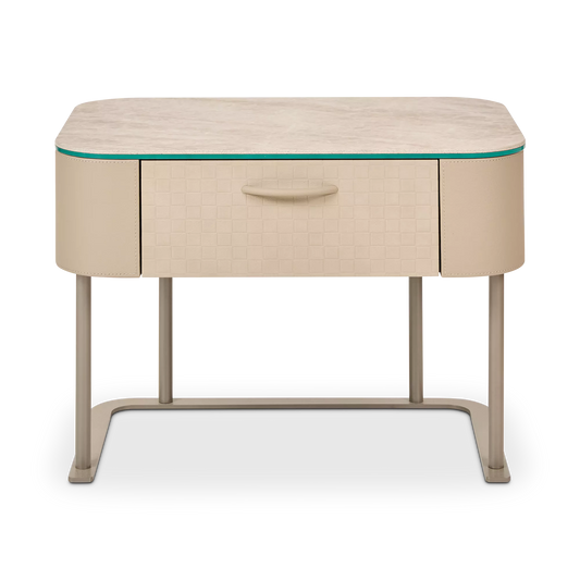 Audrey - Table de chevet en cuir par Gamma