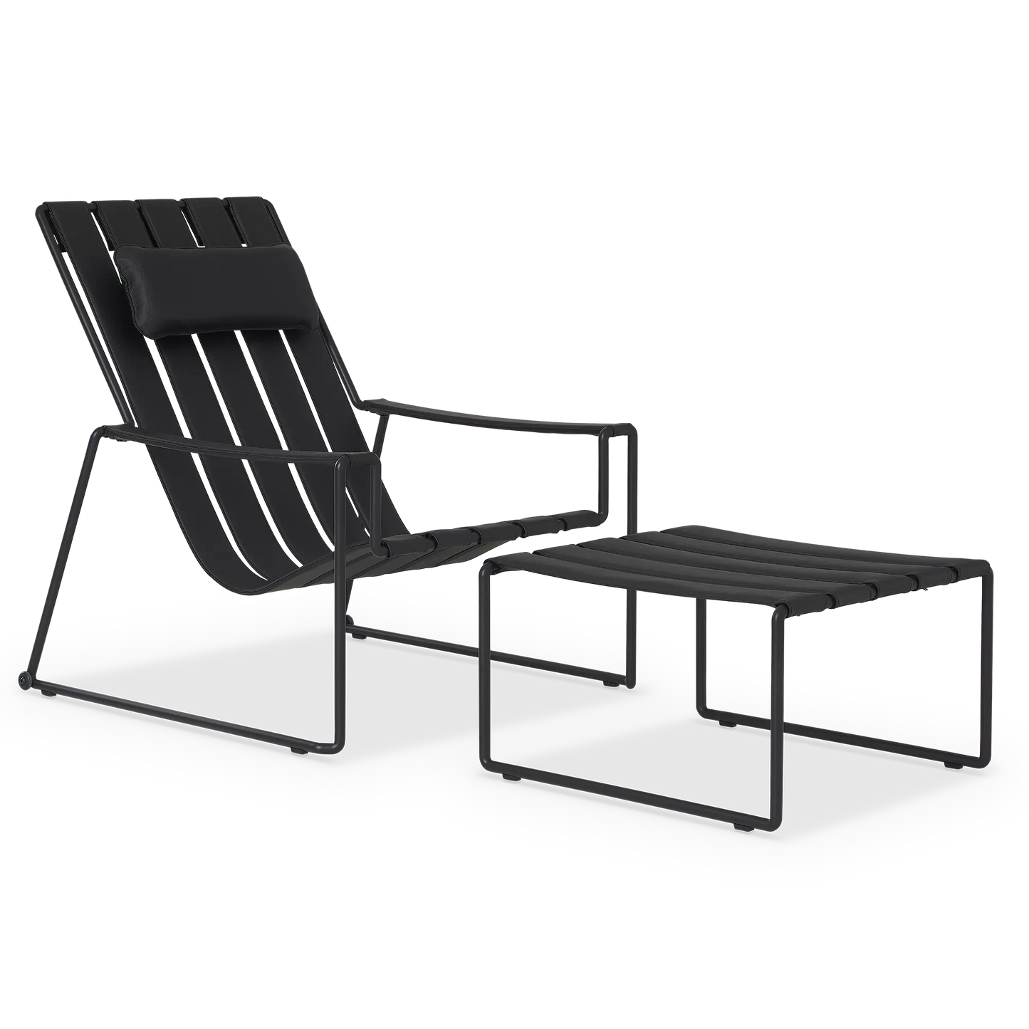 Strappy Lounge Chair and Footstool