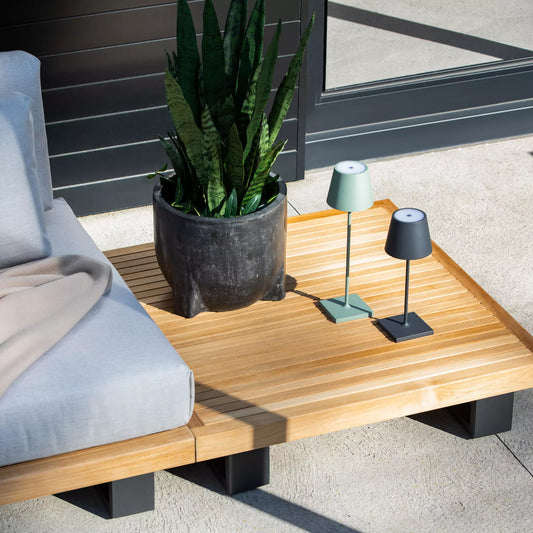 Poldina Mini - Lampe de table extérieure en aluminium