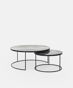 Accra - Tables gigognes avec plateau en miroir par Ethnicraft